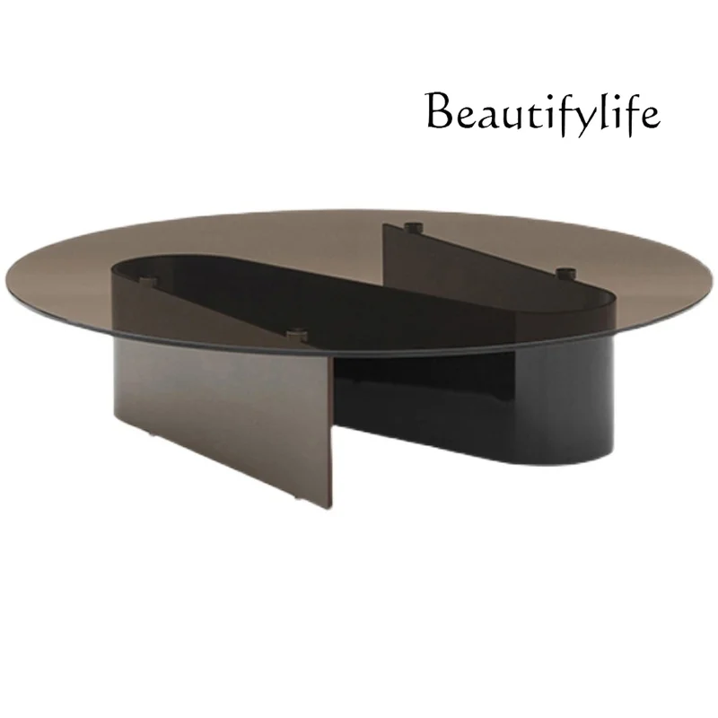 Italian minimalist coffee table designer living room model house light luxury post-modern tea table