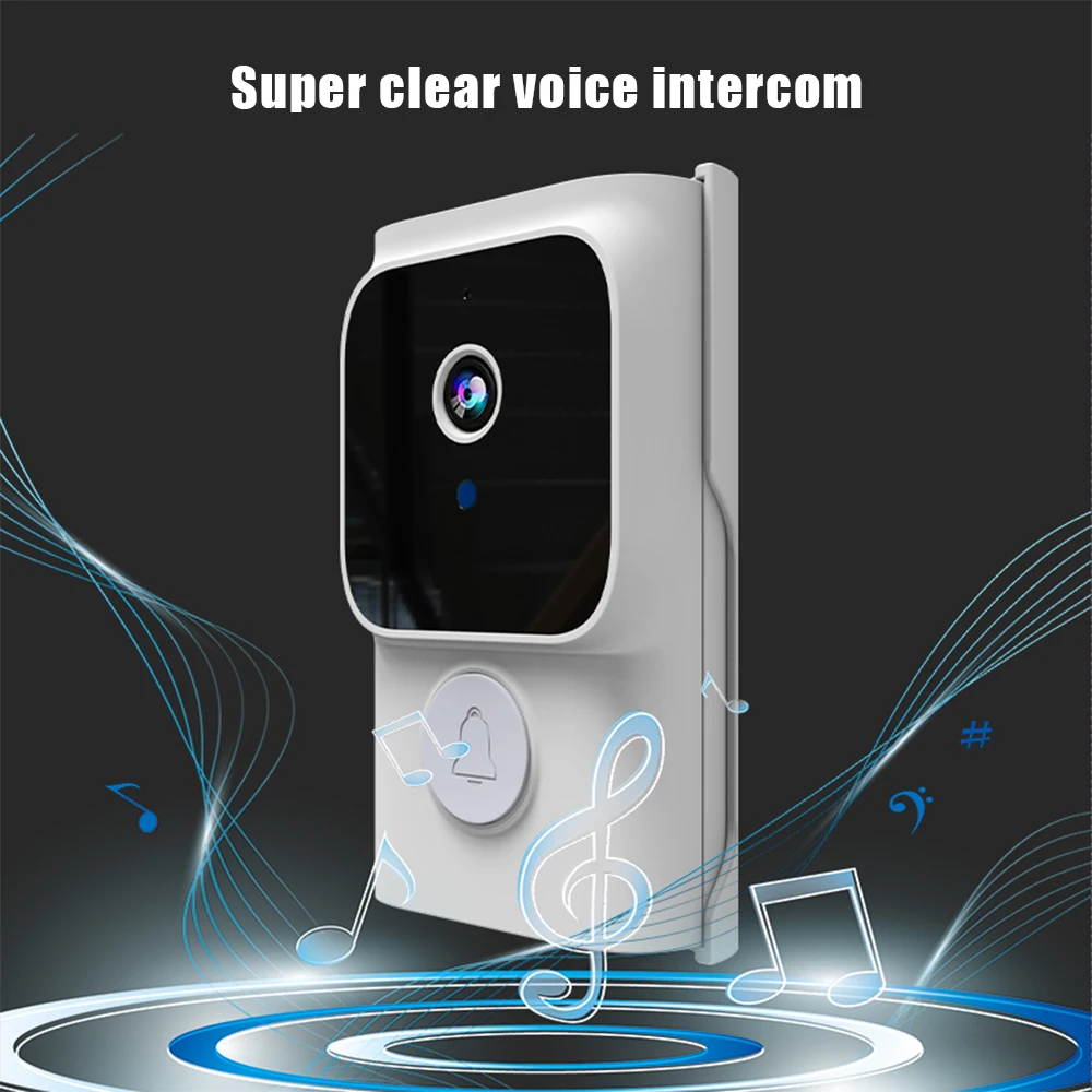 Video Doorbell Wireless Smart Doorbell Camera w/ Chime Tuya APP 2.4G WiFi 720P Remote Visual Call 2Way Audio Infrared Night View