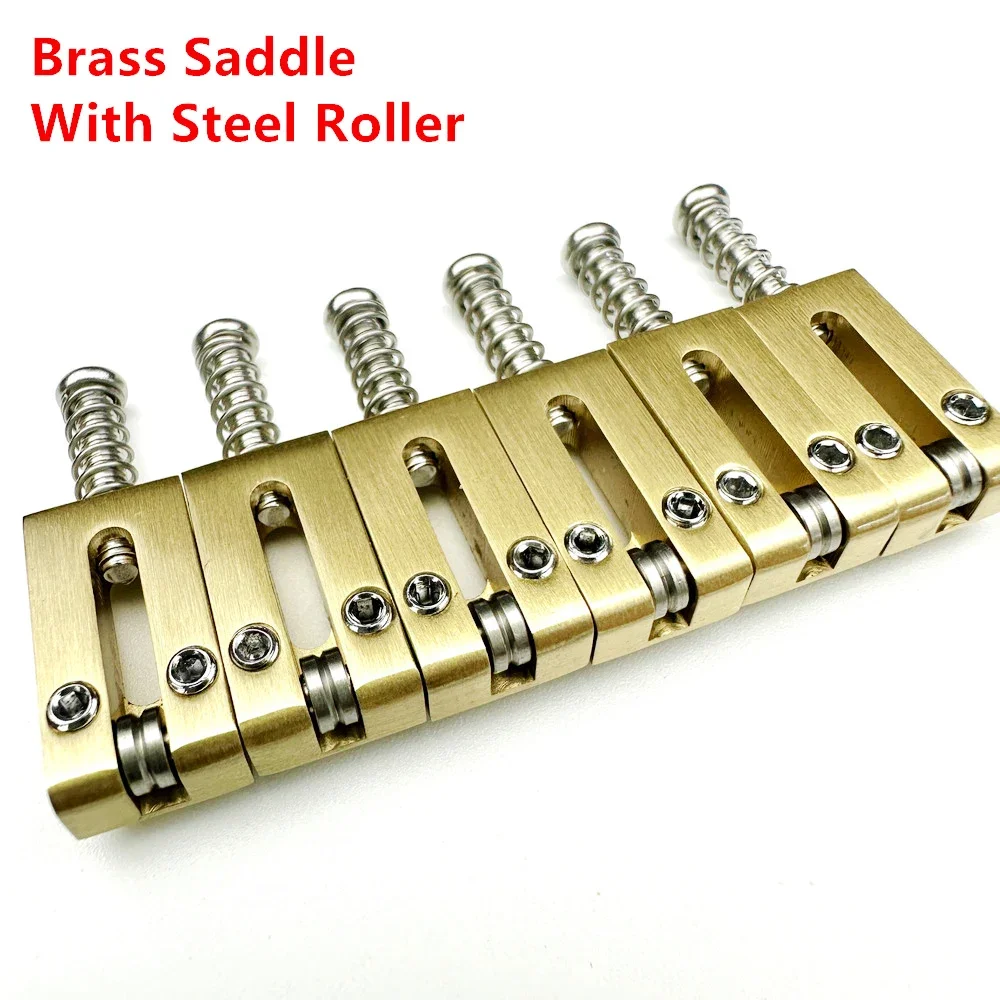 

10.5MM Brass Saddle With Stainless Steel Roller Tremolo Bridge Saddles For ST TL Guitar 【Made in Japan】