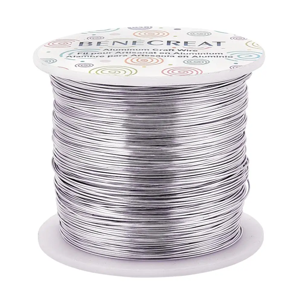 Hight Qulity 260m 0.6mm Aluminum Wire Anodized Jewelry Craft Making Beading Floral Colored Aluminum Craft Wire - Silver