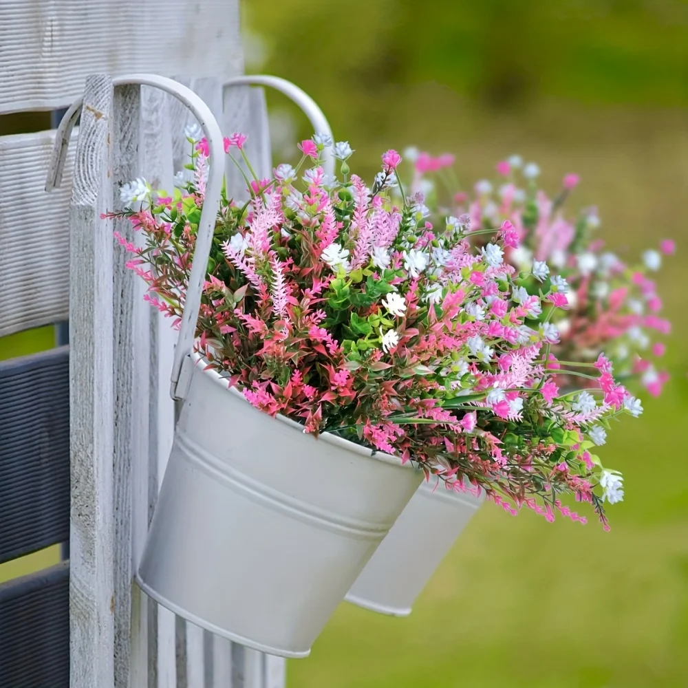 10pcs Mixed color Artificial Plants Outdoor, Artificial Flowers, UV Resistant Fake Flowers, Faux Flowers -Outdoor Planters Decor