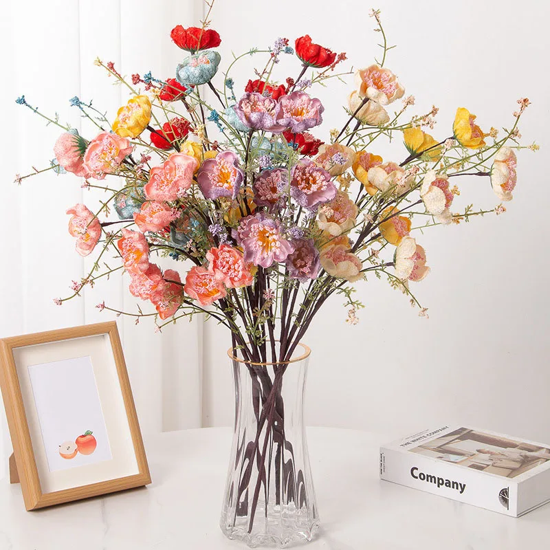 63 cm rosa Schmetterling simulierte Azaleas Hintergrunddekoration 5 Gabeln Hochzeitsdekoration künstliche Rhododendron Schmetterlingsblume