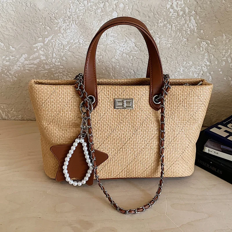 2026 New Women's Shoulder Bag Fashionable High Quality Hand Woven Grass Bag Advanced Versatile Multi Functional Women's Handbag