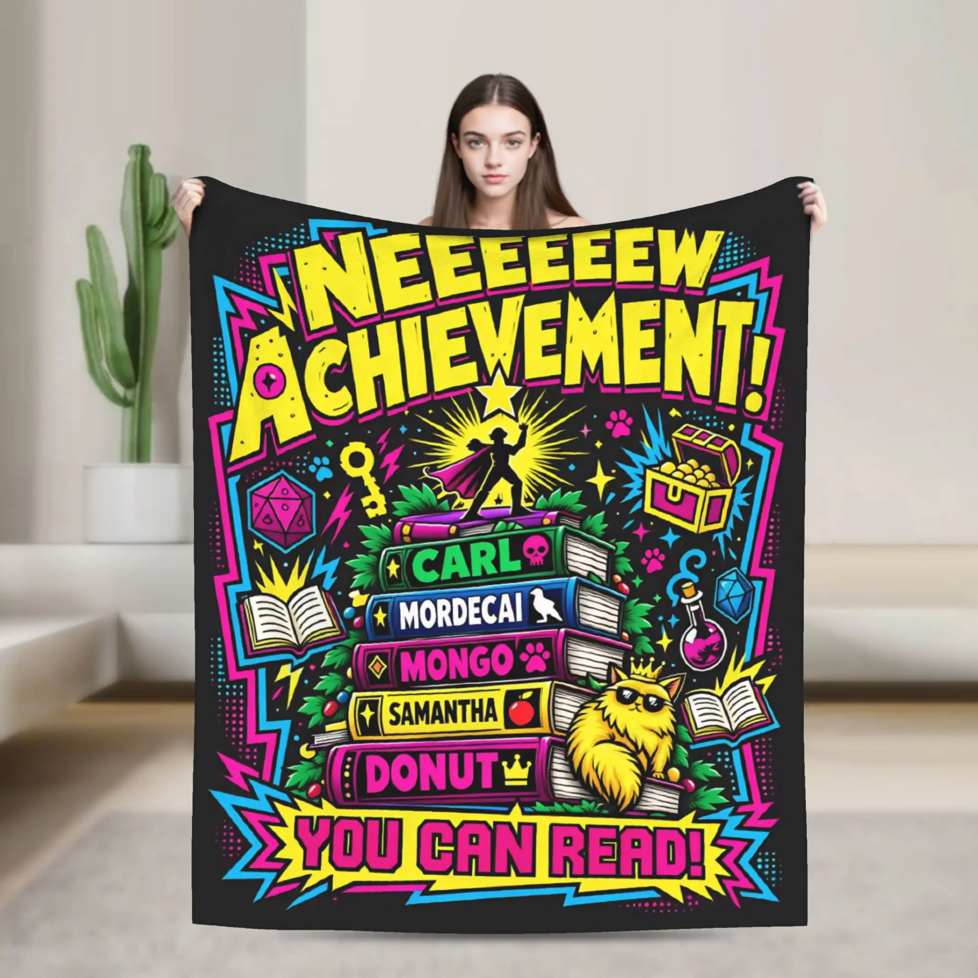 Funny New Achievement You Can Read LitRPG Book Lover Carl Flannel Blanket Adults  Comfortable Bedding Throws Bedspread Bed Cover