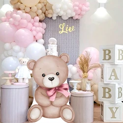 45-120cm Teddy Bear Cutouts Pink Bear for Girls Birthday Baby Shower Wedding Party Backdrop Decor Supplies Welcome Baby Props