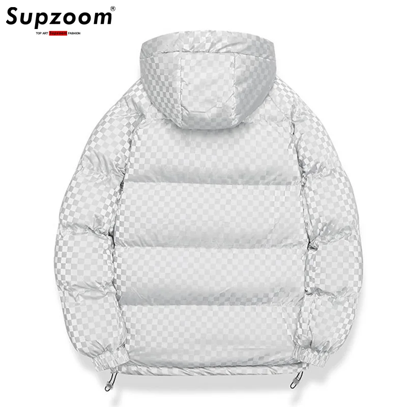 Supzoom New Arrival Casual Print Mens Winter Trendy Hooded Bread Couple Bright Face Starry Thickened Coat Cotton-padded Jackets