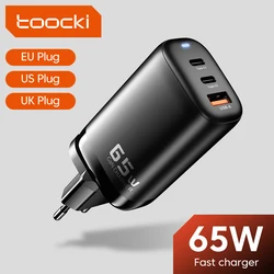 Toocki 65W GaN USB C Charger Quick Charge 65W 4.0 3.0 QC4.0 PD 3.0 PD USB-C Type C Fast USB Charger For iPhone 14 13 Pro MacBook