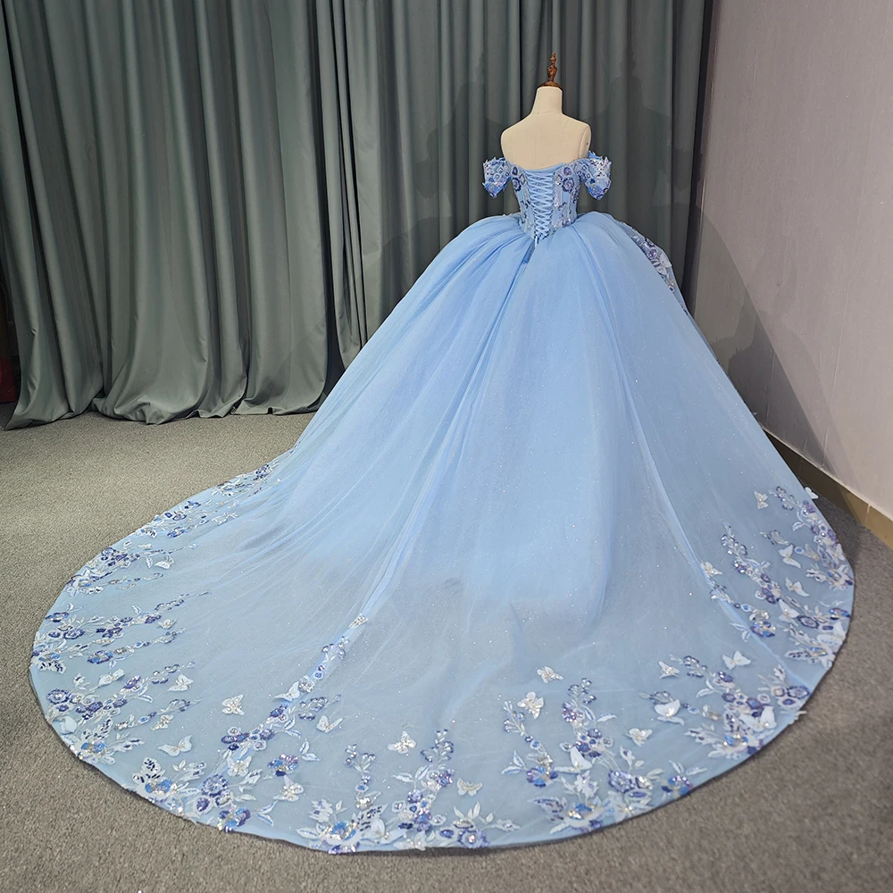 Mexico Traditional Quinceanera Dress 2024 Applique Prom Dress Ball Gown Tiered Bow Evening Gown vestidos de quinceañera DY6738