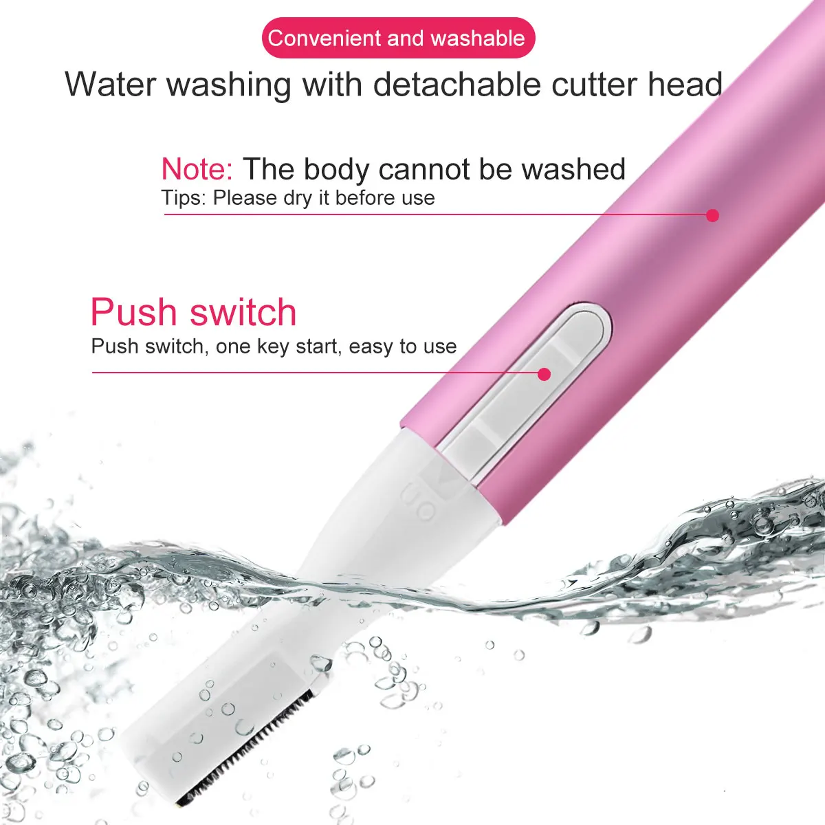 เครื่องเล็มขนคิ้วไฟฟ้าพร้อมหวี ใช้ได้ทั้งชายและหญิง ไม่เจ็บ ใช้งานง่าย พกพาสะดวก ใช้แบตเตอรี่ สำหรับใบหน้า ริมฝีปาก รักแร้ ขา และลำตัว