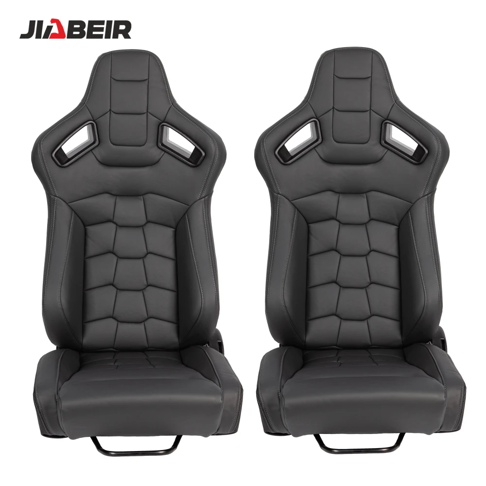 1074 Black PVC Leather Universal Vehicle Slider Simulator Gaming Station Adjustable Sim Bucket Racing Seats - view 3