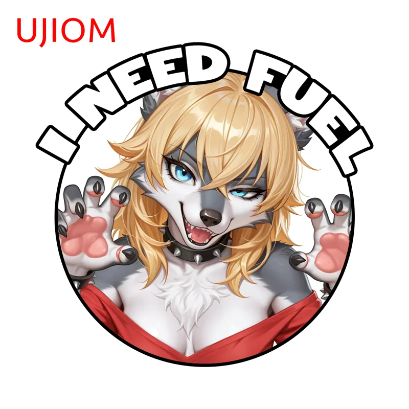 UJIOM Furry I Need Fuel Wall Sticker Funny Bathroom Wardrobe Cupboard Decal Attractive Girl Graphics House Murals Decoration