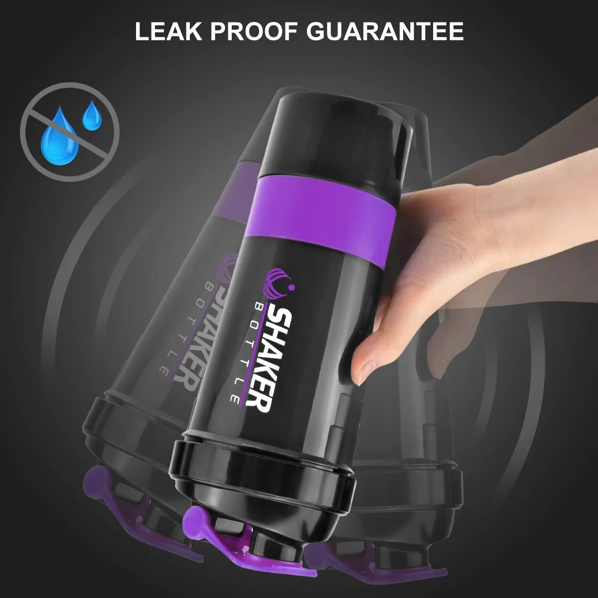 Creative Sports Shaker Cup Fitness Mixing Cup Fashion Trend Large Capacity Water Cup with Mixing Ball Convenient and Practical
