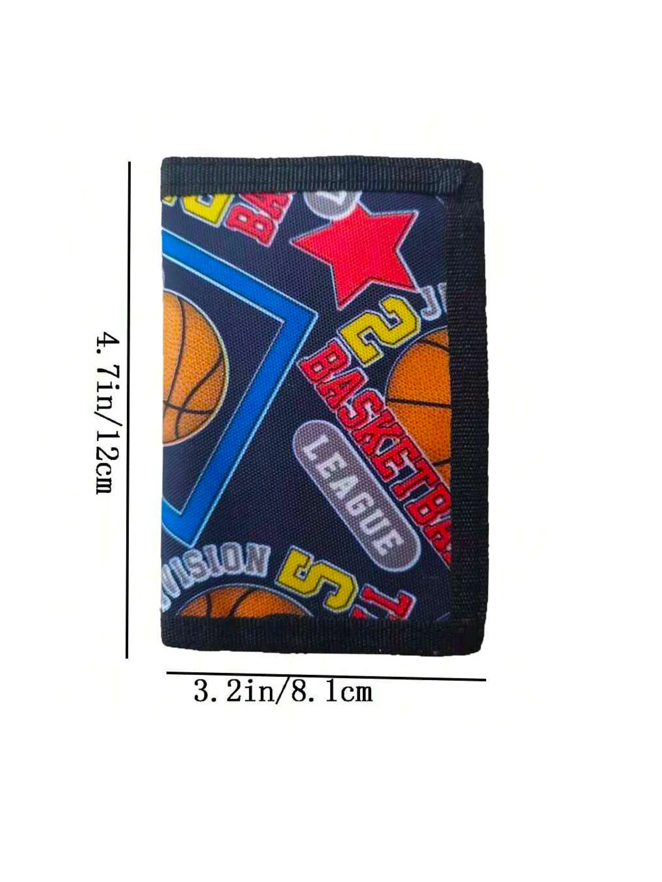 Basketball Print Kids Wallet for Boys Girls Teens Trifold Wallet for Men with Cash Pocket and Card Holders