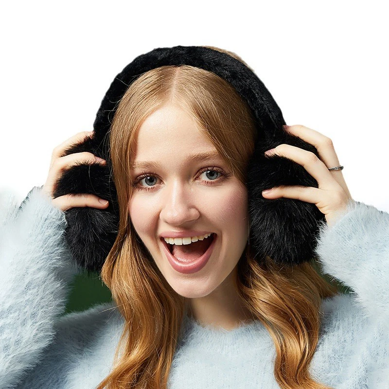 Soft Plush หูอุ่นฤดูหนาว WARM Earmuffs สําหรับผู้หญิงผู้ชายแฟชั่นสีทึบ Earflap กลางแจ้งเย็นป้องกันหู-Muffs ฝาครอบหู