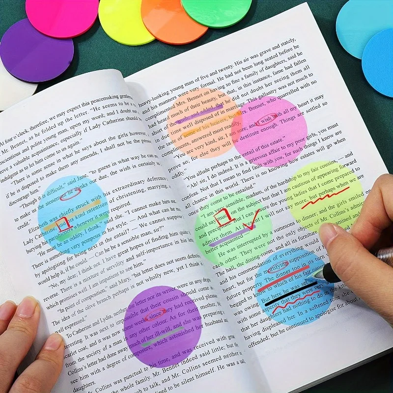 200/160Sheets Transparent Sticky Notes Colorful Sticky Tabs, Translucent Book Markers Page Flags Stickers, Office Study Supplies