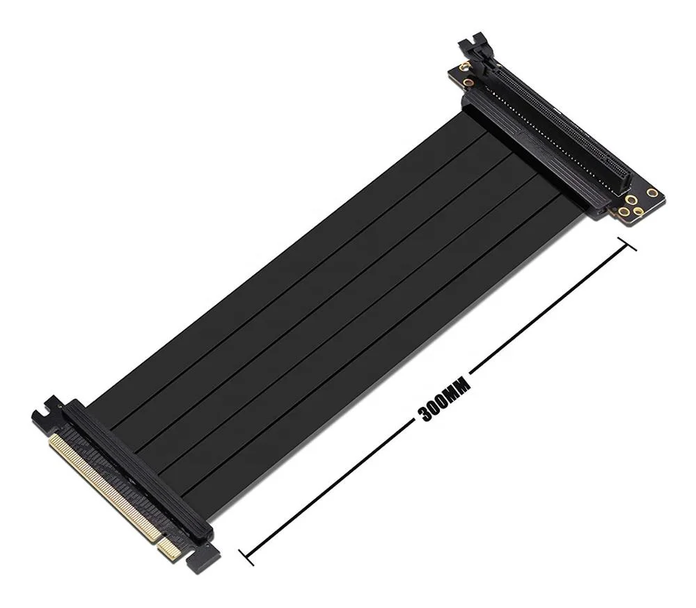 

30CM PCI Express 4.0/3.0 Adapter Extension Cable 16X Male 16X Female Riser Card 90/180Degree 1U 2U Computer Case Stock