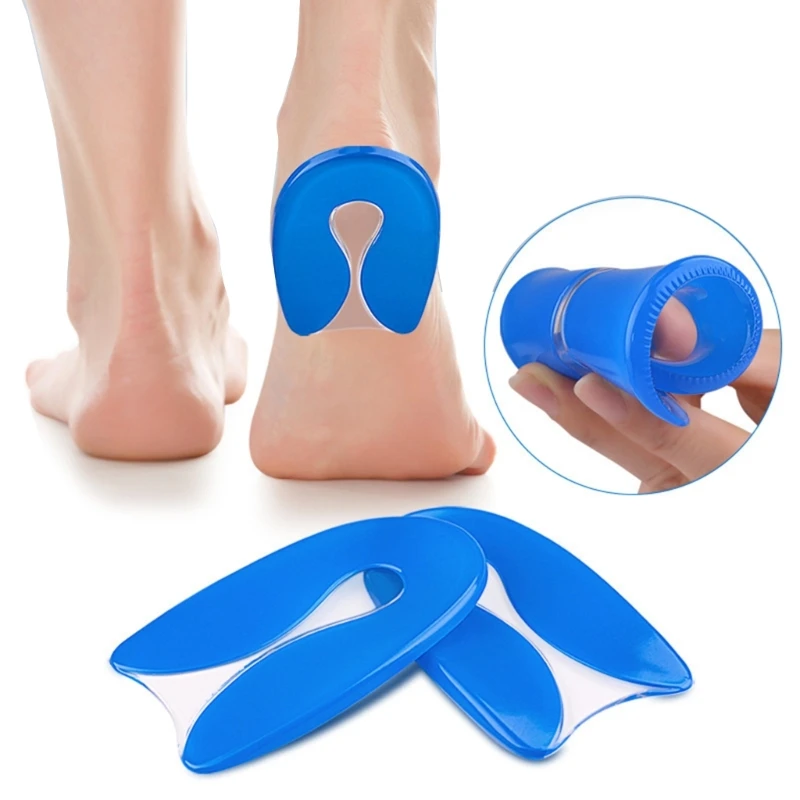 1 Pair Silicone Heel Pads Soft Cushion Shoes U-Shaped Heel Cups Pad Shock Absorbing Support Gel Heel Cups for Heel DropShipping