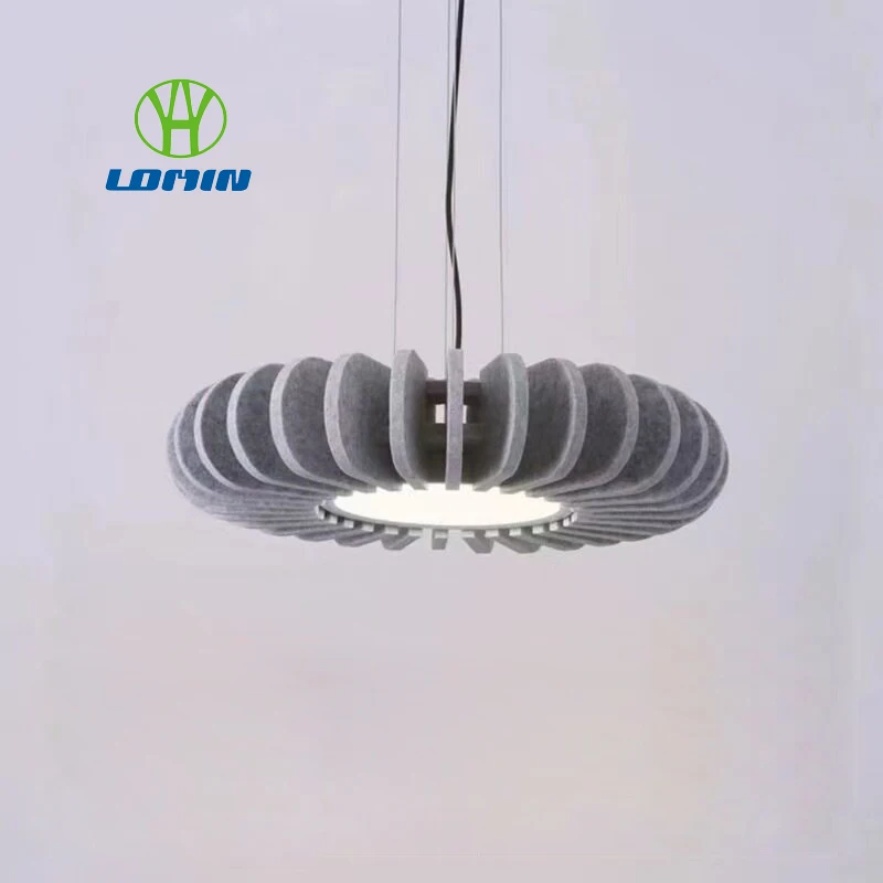 Lomin Creative LED Felt Round Pendant Light Office Living Room Sound-Absorbing Dining Ceiling Light Available in Multiple Colors