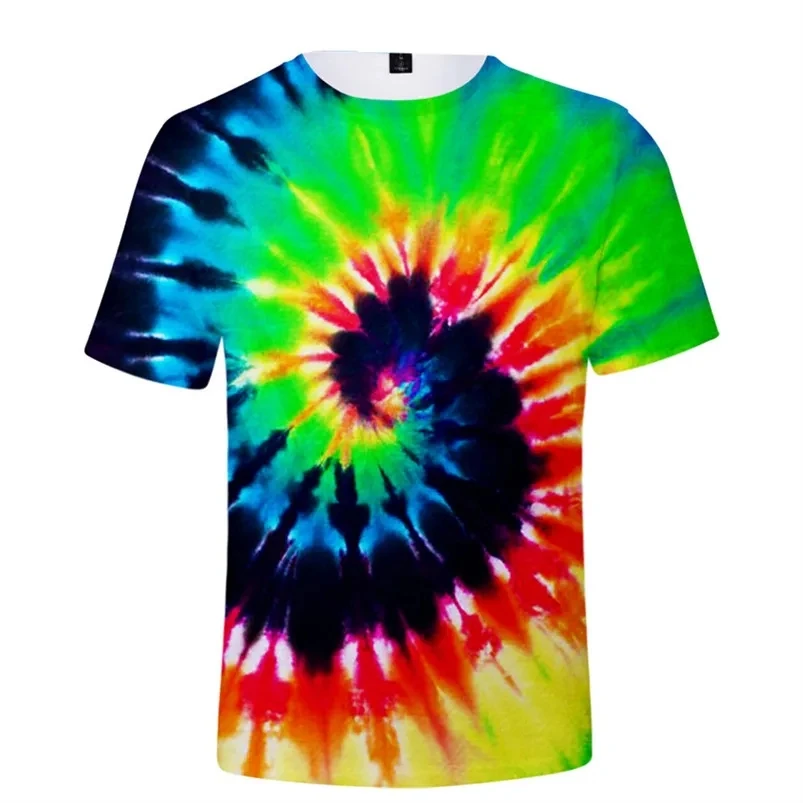 Summer New Men's Clothing Fashionable and Personalized 3D Print Pattern Spiral Color T-shirt Plus Size Casual and Comfortable