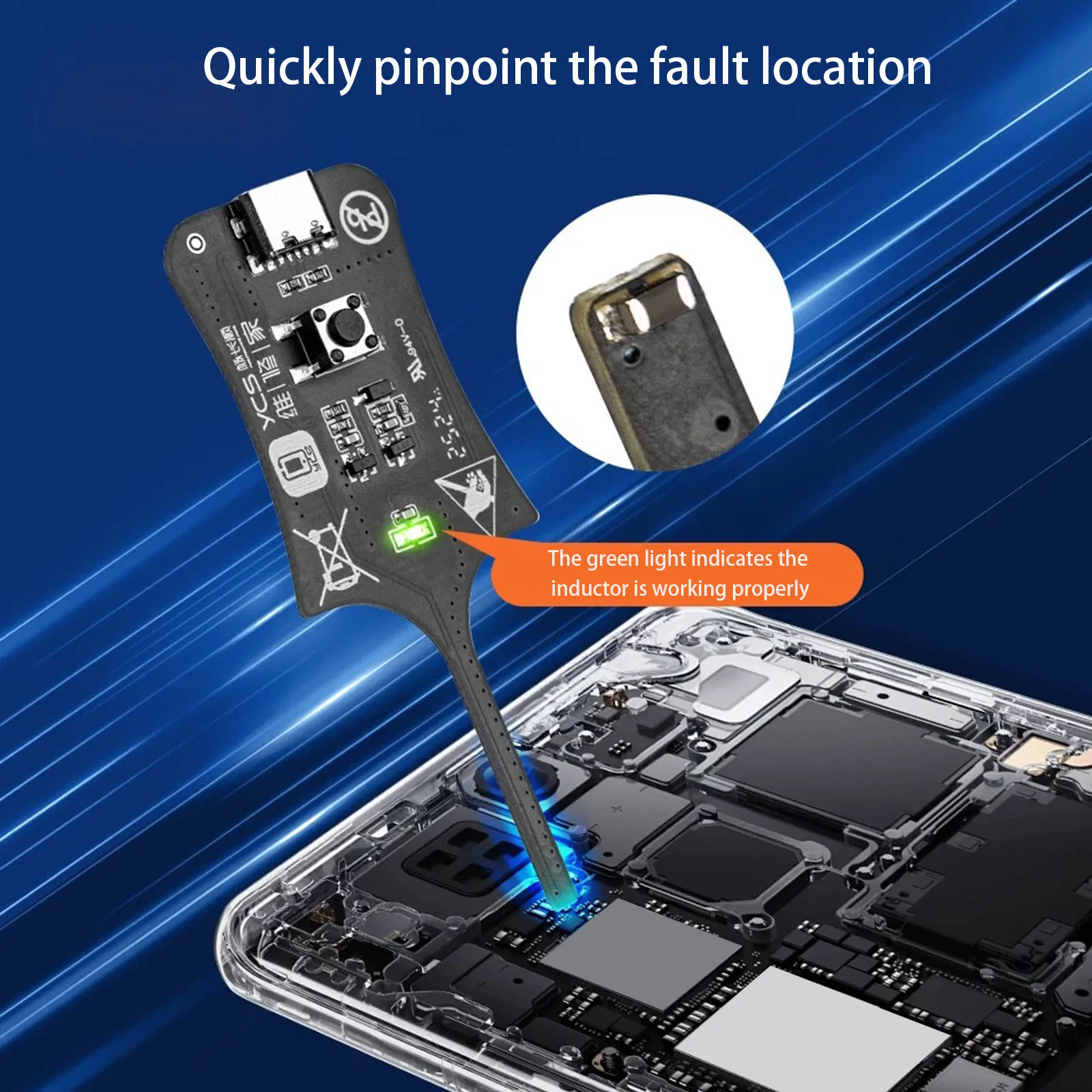 High Precision Motherboard Faults Detector Reusable Inductor Detectors Tools Multi-Purpose for Mobile Phone Maintenance