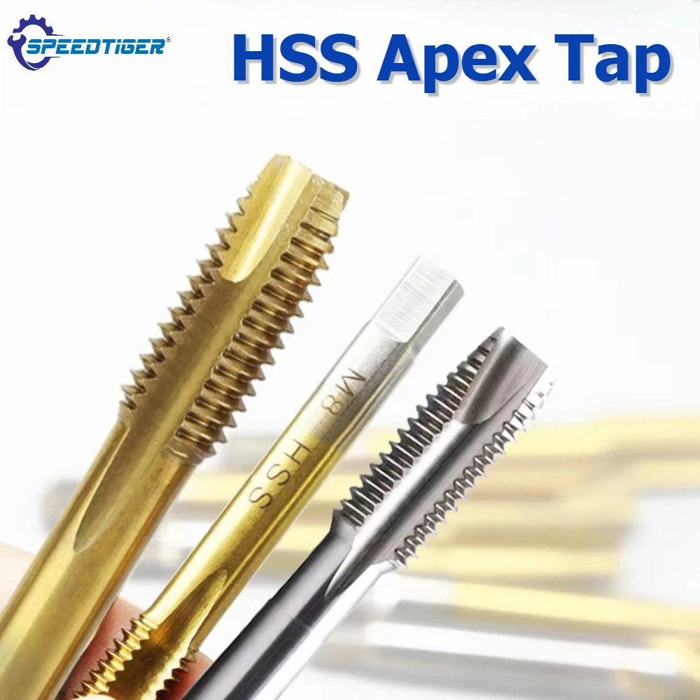 HSS Apex Tap Titanium Plated Straight Flute Machine Screw For Metal M2 M2.5 M3 M3.5 M4 M6 M8 M10 M12 M14 M16 M18 M20 M24 M27 M30