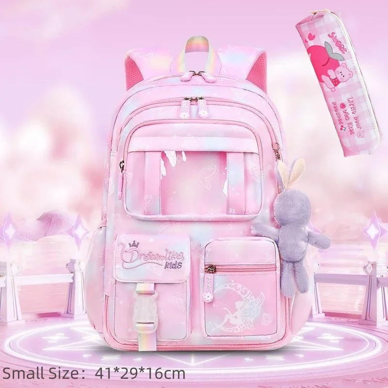 New Schoolbag Student Girls Children's Princess Refrigerator Door Backpack Spine Protector School Book Shoulder Bags cute