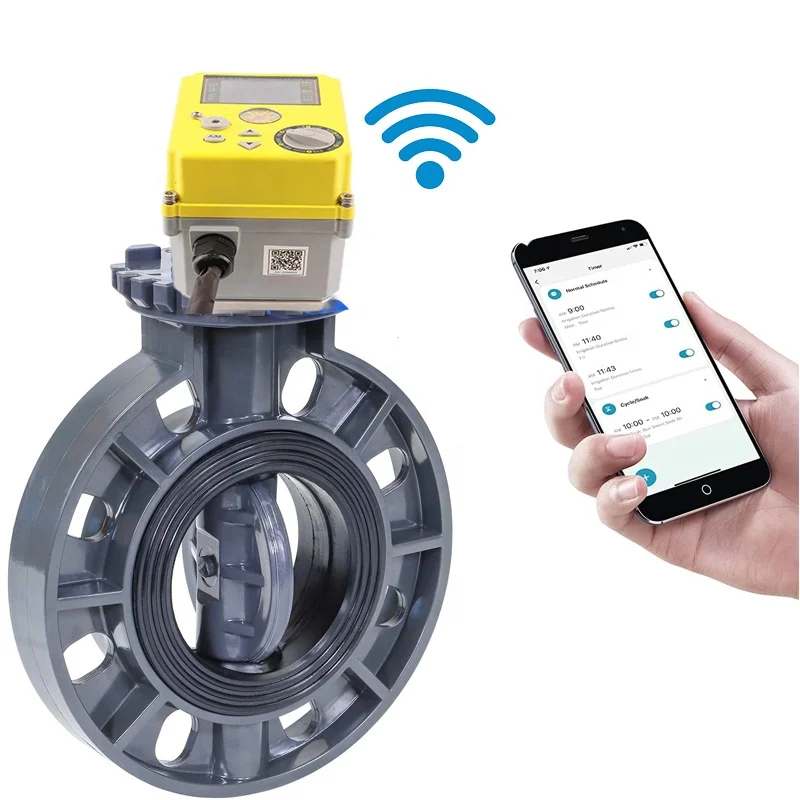 for Remote WIFI Smart Water Valve Electric Actuator Smart Valve Closure , Water Automatic Ball Valve Timer, App iOS/Android