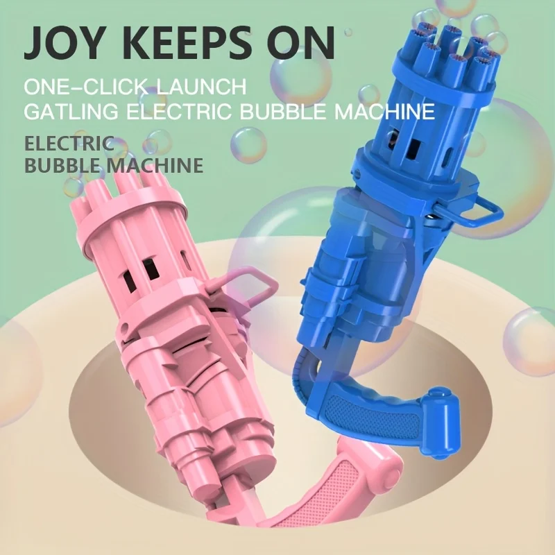 Mini juguete de máquina de burbujas, formación automática de burbujas, formación de burbujas de 8 orificios, formación de burbujas densas. (Excluyendo agua de burbujas)