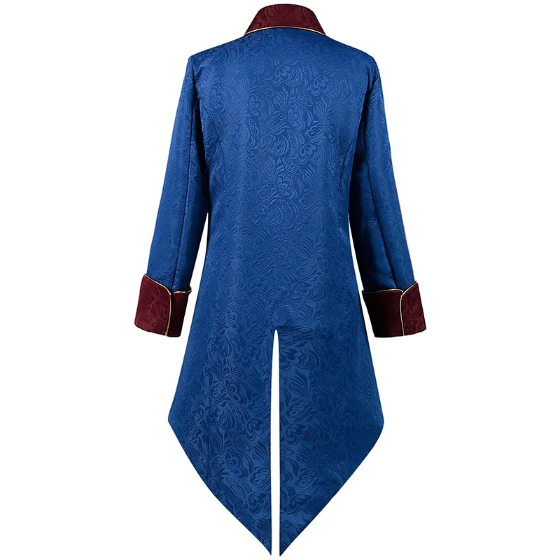 2023 New loween Tailcoat Medieval Retro Men's Long Coat Punk Sle Mid-Length Design for Par And Stage Performance