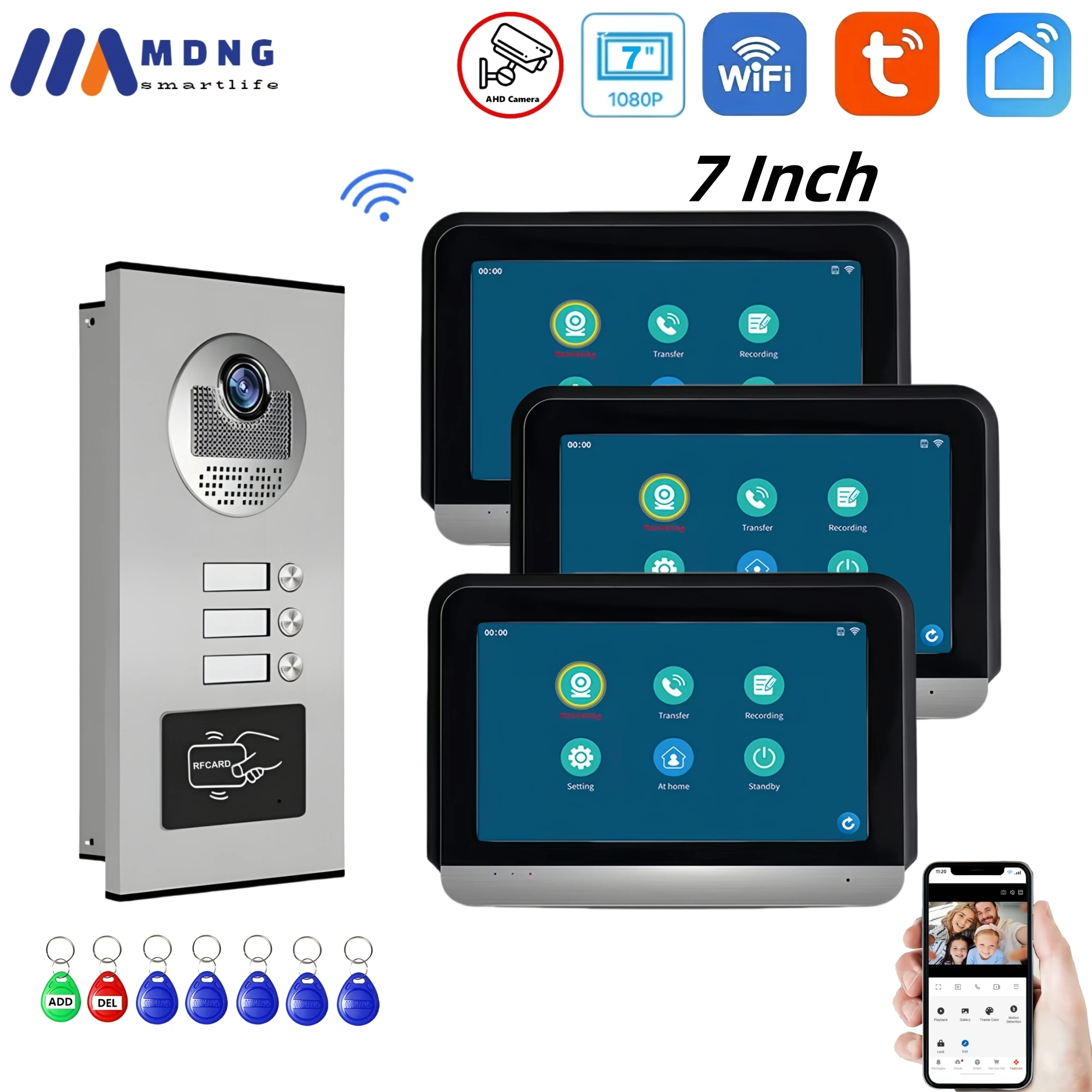 7 Inch Tuya Smart WIFI Multi Apartments Intercom System 7