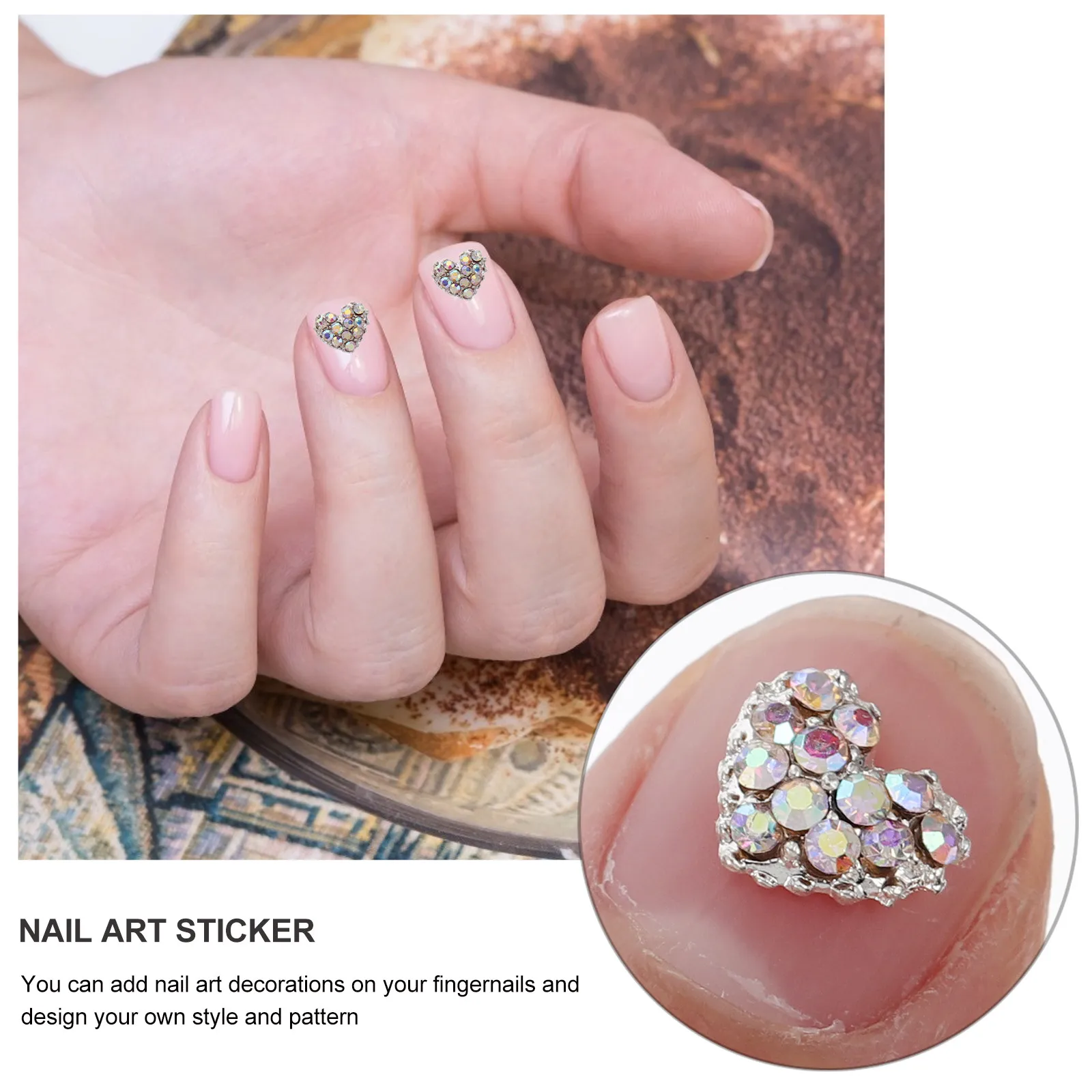 

20 шт. стразы-сердечки для ногтей, 3D-украшения из сплава, для маникюра своими руками, декор для дня рождения, праздников, вечеринок, наклейки для ногтей