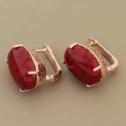 Classic Big Oval Design Drop Earrings 585 Rose Gold Color Dangle Earrings Fashion Earrings For Women 2022 Luxury