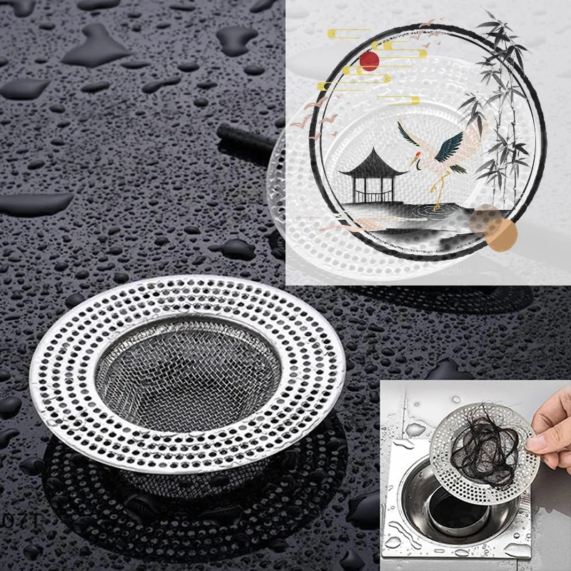 

Stainless Steel Floor Drains Kitchen Food Slag Bathroom Mesh Sink Filter Strainer Hair Catcher Stopper Home Metal Drain Plugs