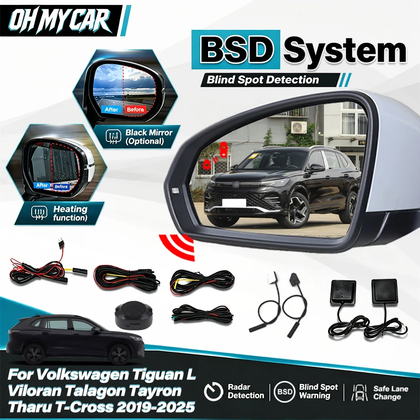 Blind Spot Detection Safety Warning Kit, Side Assist Radar Sensor Fit VW Tiguan L Viloran Talagon Tayron Tharu T-Cross 2019-2025
