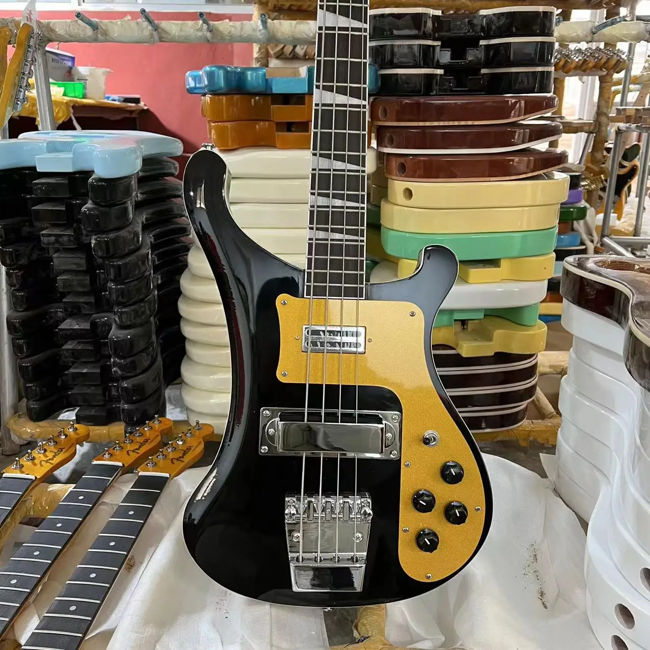 Rickenbacker 4003 Bass Electric Guitar, Basswood Body, Rosewood Fretboard, Black Color, Free Shipping Guitarra, Gleeson