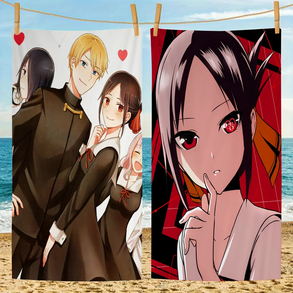 

Kaguya Sama Love Is War Beach Towels Shower Towel Sauna Travel Spa Microfiber Quick Dry Gym Accessories Cute Room Decor