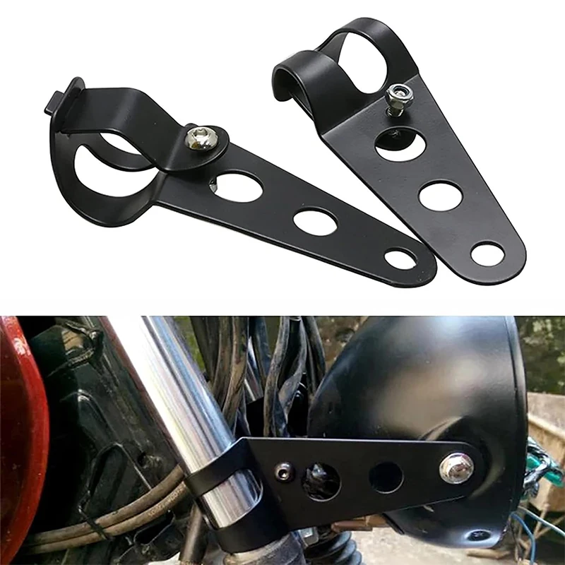 

Universal 31mm-39mm Metal Motorcycle Headlight Mount Brackets Fork Ear for Motorcycle Chopper Cafe Racer - Black