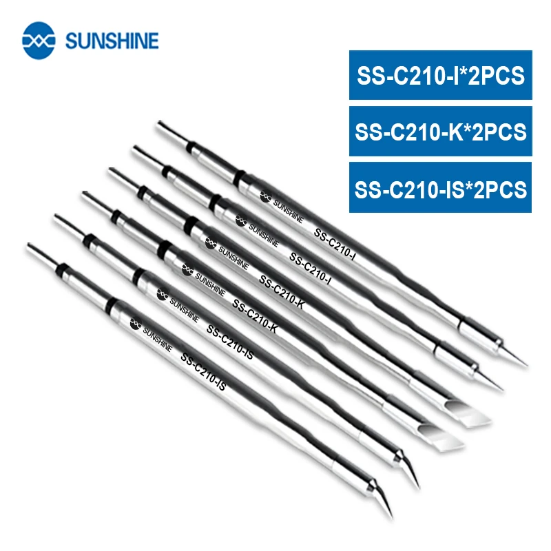 

SUNSHINE C210 Soldering Tips Welding Iron Head for JBC Tips T210 Handle JBC CD-2SD/2SHE Sugon T26 T26D T3602 Soldering Station