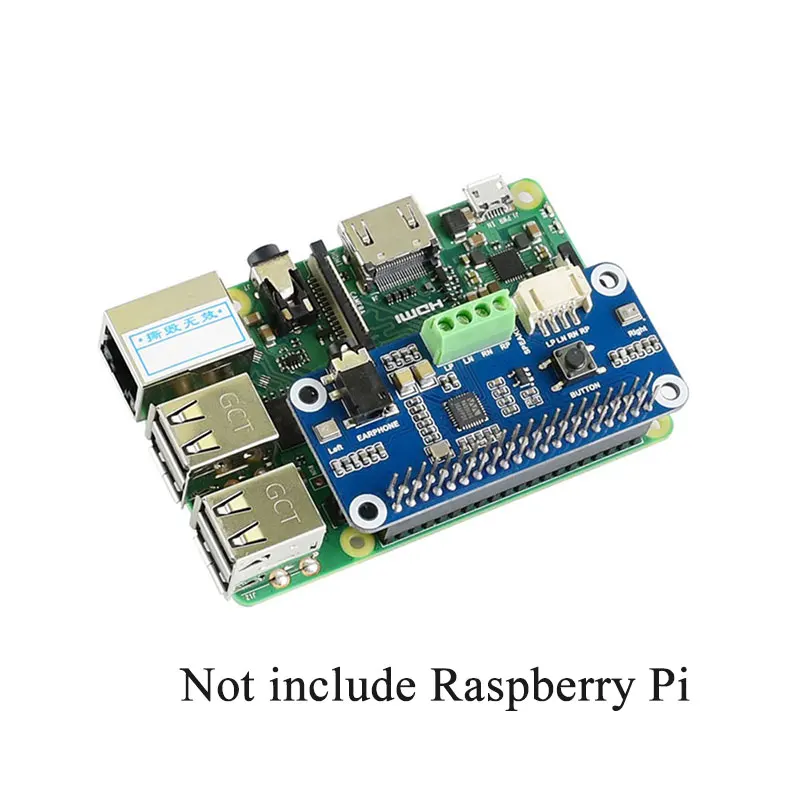 Raspberry Pi Hi-Fi Sound Card WM8960 Audio HAT Stereo Encoding Decoding Play Record Drive Speakers for Pi 4B 3B+ 3B Zero 2 W