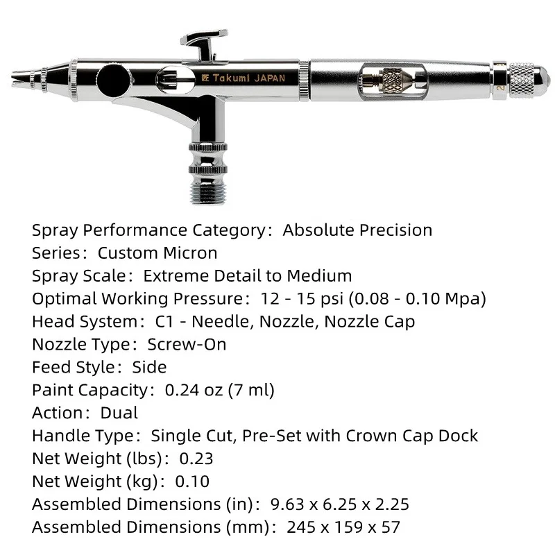 ANEST IWATA ICM-350T Custom Micron Takumi Side Feed Dual Action Airbrush 0.18mm Painted Airbrush Gun Art Spray Gun