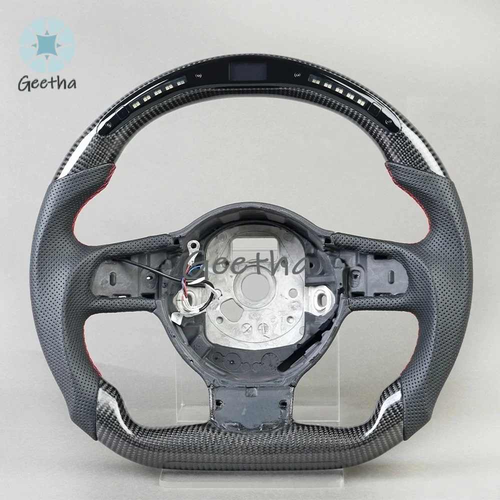 

For Customized LED Racing Sports Perforated Leather Carbon Fiber Steering Wheel for Audi SQ5 S3 TT R8