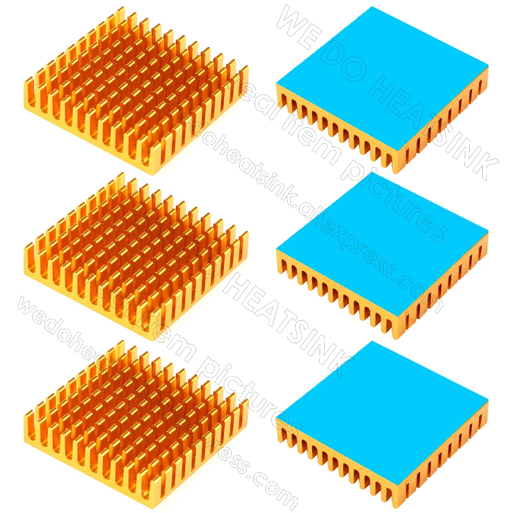 WE DO HEATSINK 2pcs DIY 45x45x10mm Heatsink Cooling Aluminum Heat Sink Radiator Cooler for LED With Blue Thermal Tape On