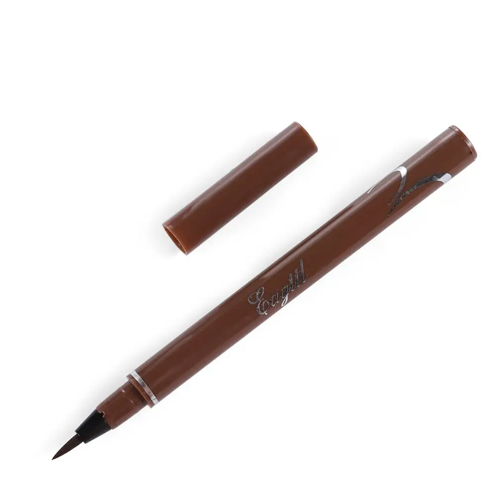 Cosméticos para ojos frescos, cabezal de cepillo suave, delineador de ojos negro resistente al agua, lápiz delineador de ojos líquido, lápiz delineador de ojos suave