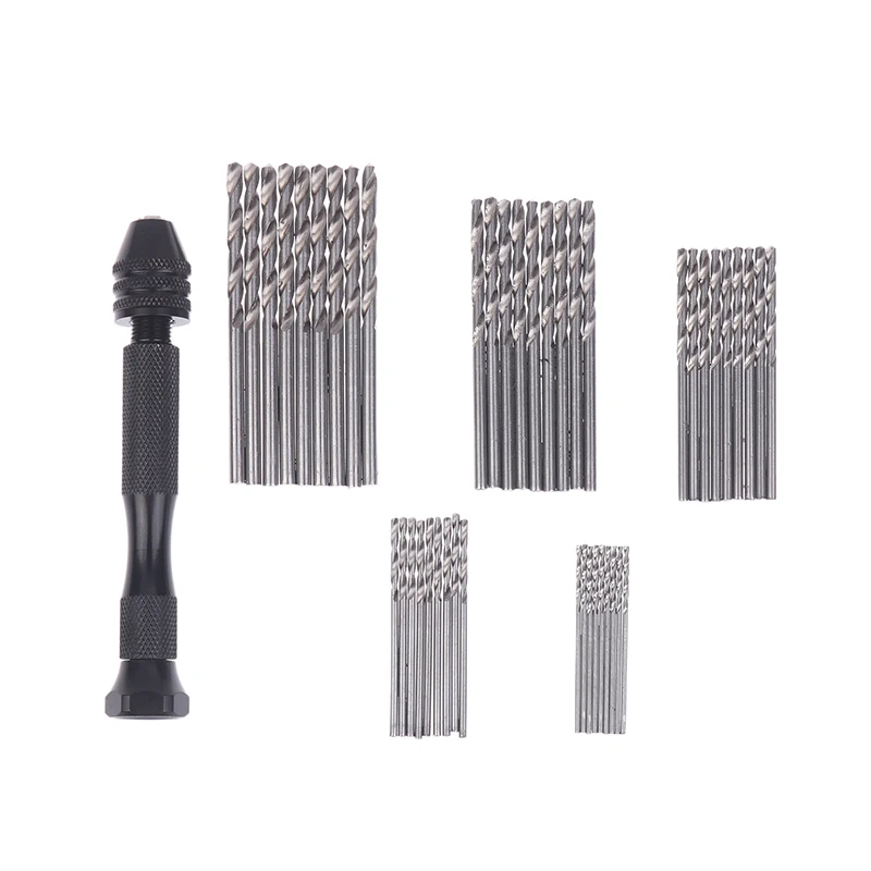 50 قطعة الدقة دبوس ملزمة هواية الحفر مع نموذج تويست اليد لقمة ثقب مجموعة عالية السرعة ثقب افتتاح DIY بها بنفسك أداة الحفر