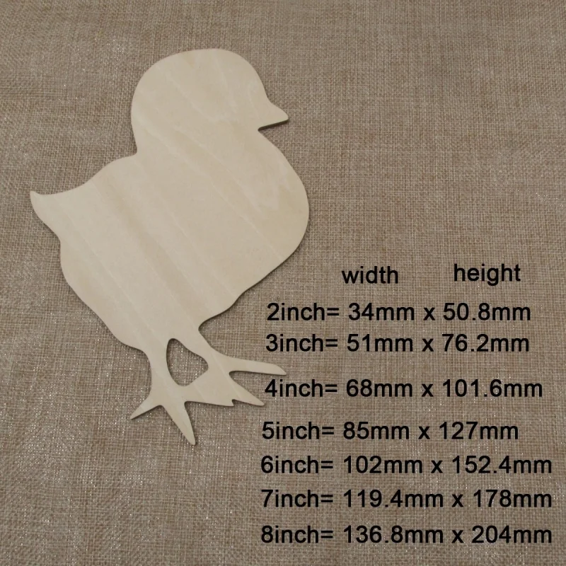 2-8-inch Unfinished Bird Shaped Wooden Blank Cut Wood Chips for Diy Craft Decoration Wedding Party Decoration