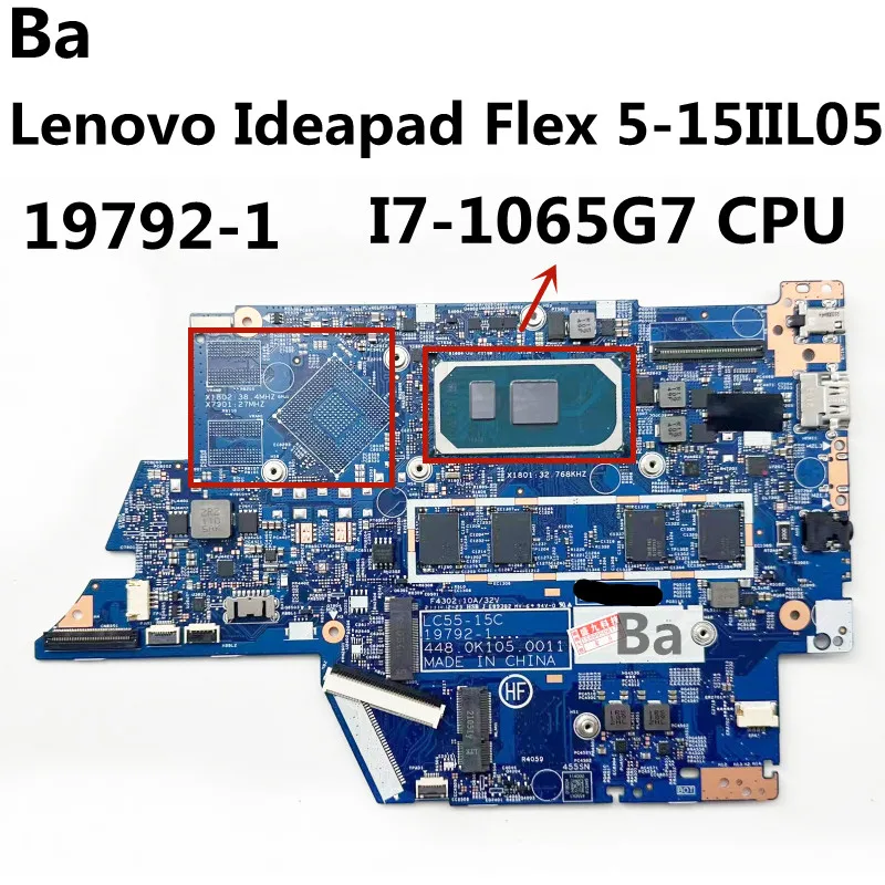 

For Lenovo Ideapad Flex 5-15IIL05 Laptop Motherboard LC55-15C 19792-1 Motherboard CPU I7-1065G7 8GB RAM