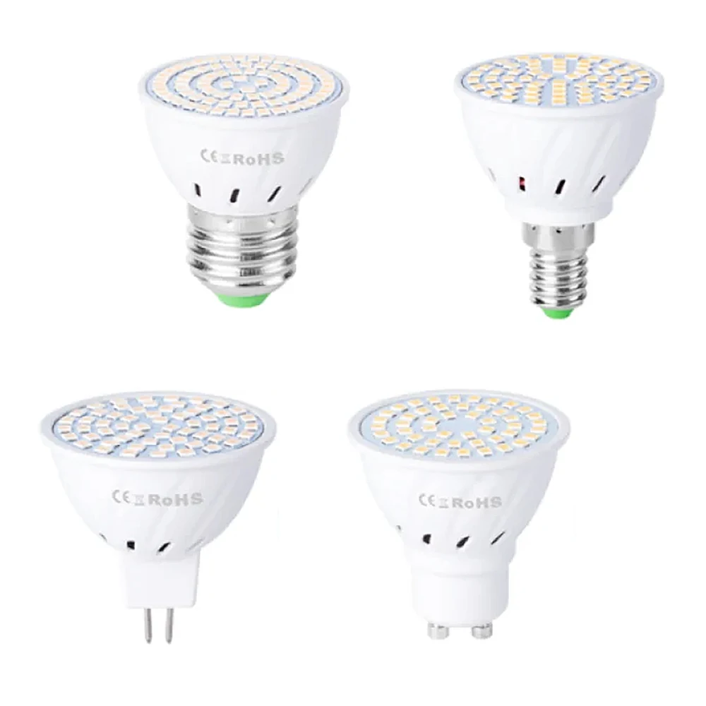 E14 E27 MR16 GU10 LED Spotlight 5730 SMD 220V LED Lamp 24/27/33Leds Cool/Warm/Neutral White LED Light Bulb 180Degree Lighting