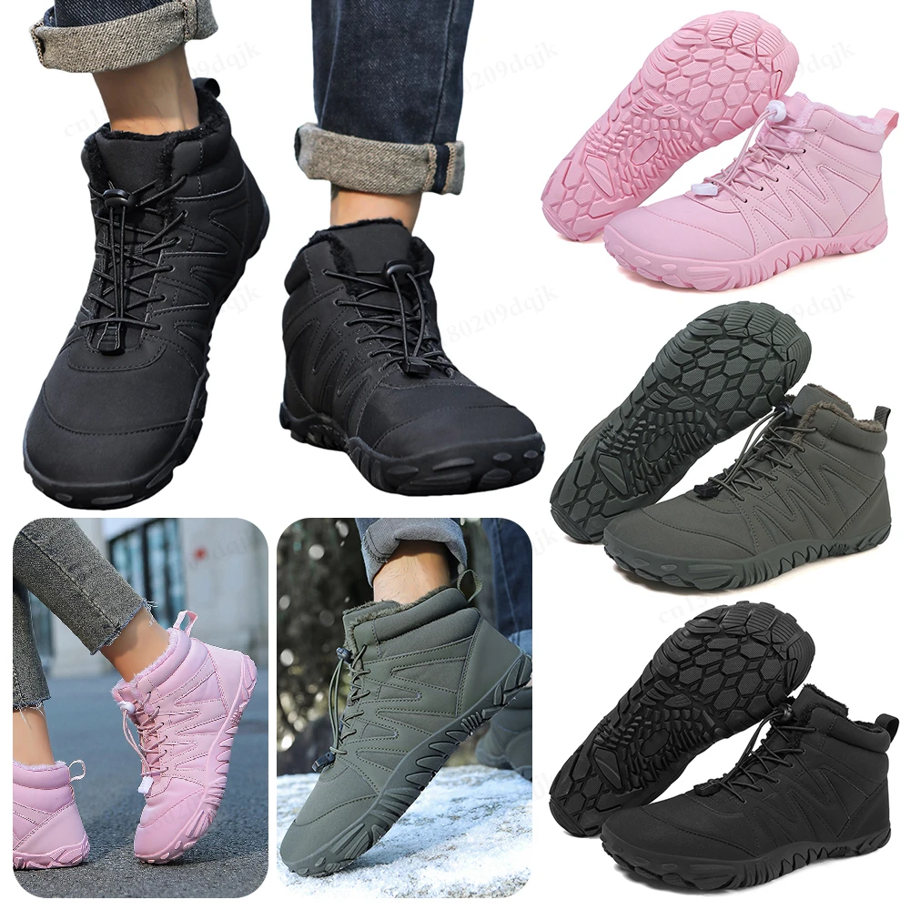 Barefoot Winter Snow Boots Winter Jogging Sneakers Non Slip Casual Barefoot Shoes Waterproof for Travel Climbing Hiking