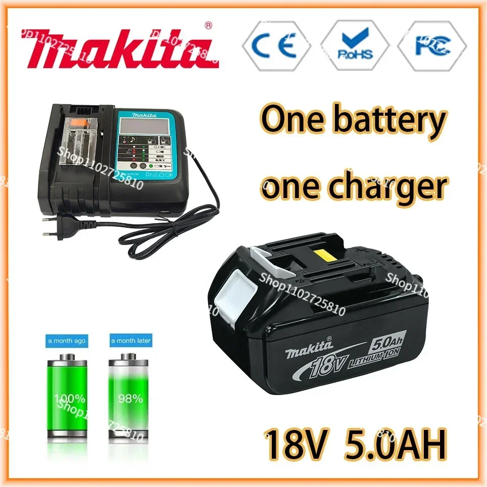 

Makita 100% Original 18V 5.0Ah With LED Lithium-ion Replacement BL1860B BL1860 BL1850 Makita Rechargeable Power Tool Battery