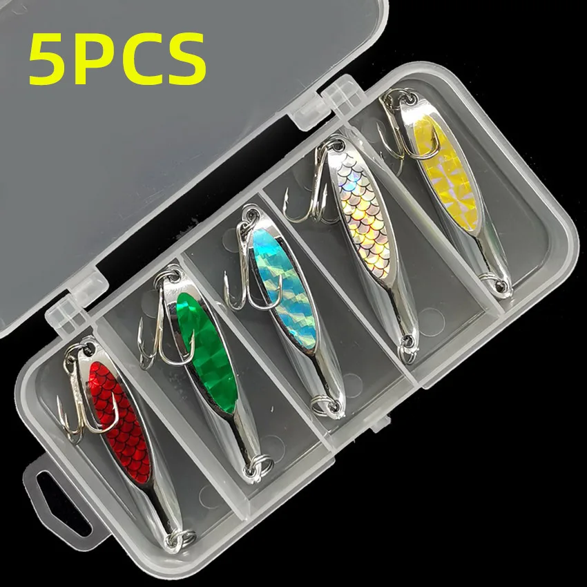 

New Hot Curved Slant Cut Spoons 5g Metal Hard Lures Long Cast Sinking Lifelike Freshwater Saltwater Bass Perches Fishing Tackles
